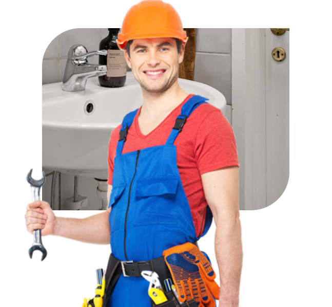 Professional plumber at work